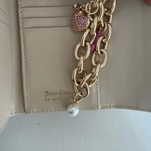 JUICY COUTURE Pink Women's Wallet Clutch with Gold Chain - Picture 6 of 11